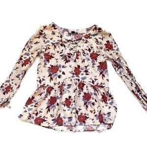 American Eagle Floral Peplum Blouse
